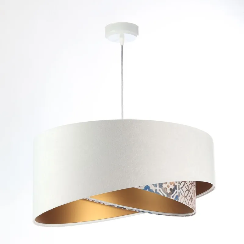 Neu Hängelampe rund D: 50 cm E27 Stoff Velours Optik KARIM