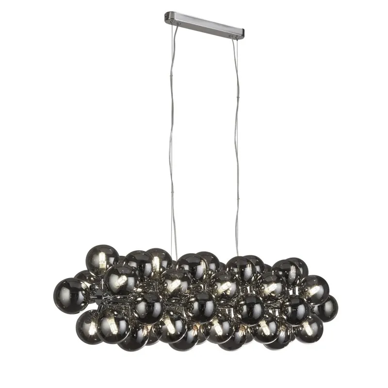 Angebot Pendelleuchte groß B: 100 cm 25x G9 Rauchglas Kugelschirme