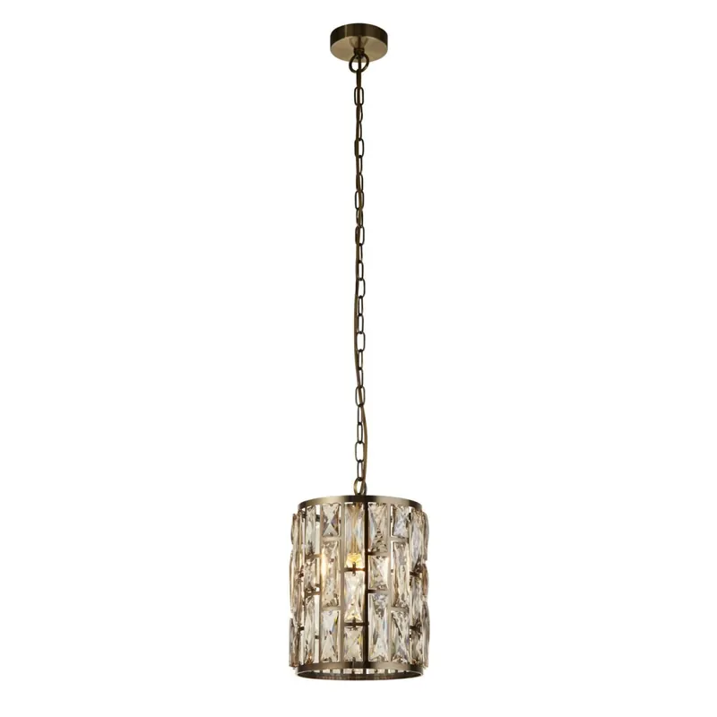 Pendelleuchte Art Déco D: 22 cm E27 Kristall Schirm Sonderaktion