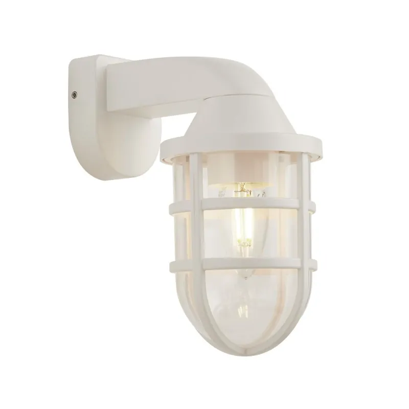 Neu Im Sortiment Außenleuchte Wand IP44 E27 Weiß Maritim H: 21 cm klein