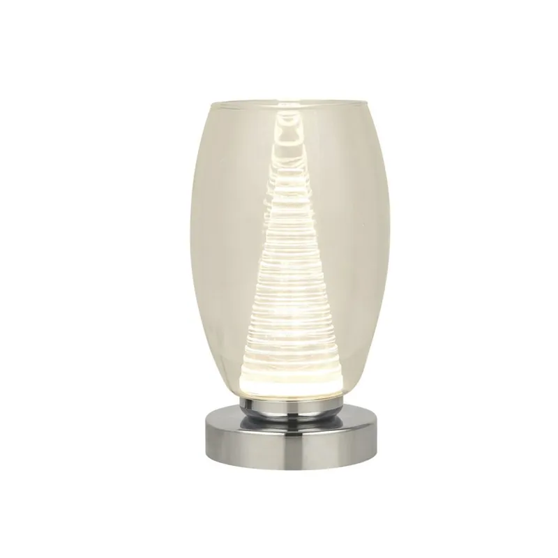 Jetzt Bestellen LED Tischlampe klein H: 20,5 cm Ø 11,5 cm Chrom Klar