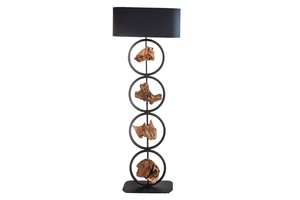 Direkt Vom Hersteller Stehleuchte Stoff Holz Schwarz 147 cm E27 blendarm