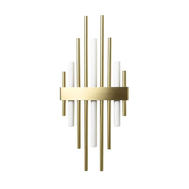 Angebot Art Déco Wandleuchte 70,5cm hoch Messing massiv 3x S14d