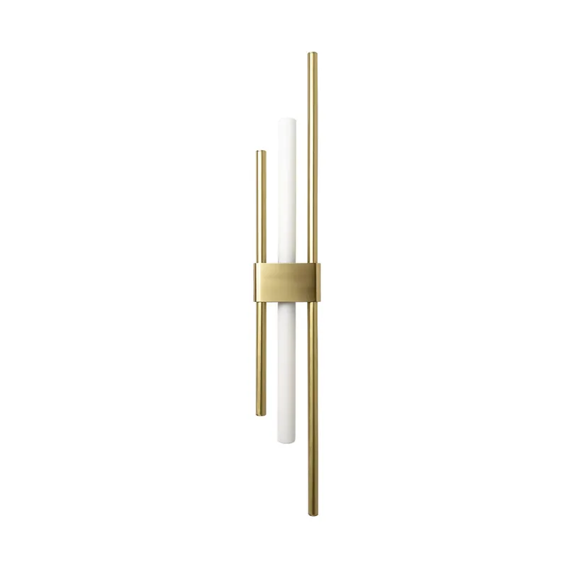 Wandlampe Messing massiv 70,5 cm hoch für S14d Art Déco Beliebt