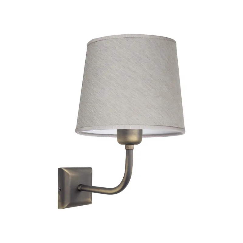 Knallerangebot Wandleuchte E27 in Bronze matt Beige Stoff Echt-Messing