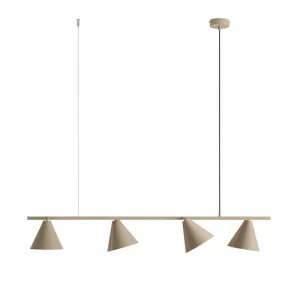 Hängelampe Beige Metall 4-flammig L:120 cm flexibel Neu Im Sortiment