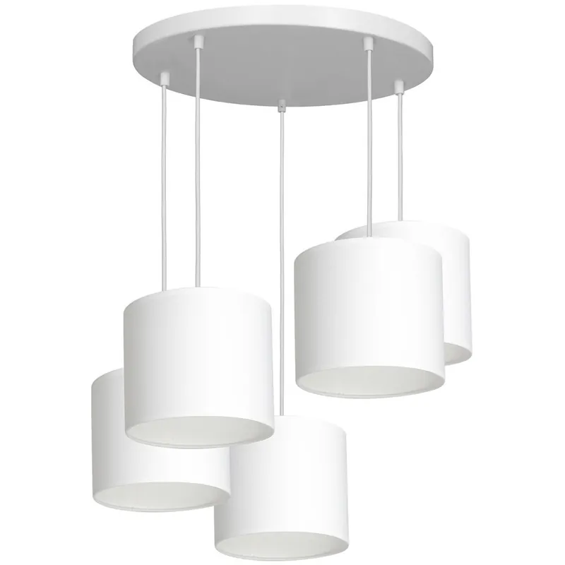 Neuheit Hängelampe Weiß Stoff Metall B:58 cm 5-flmg blendarm