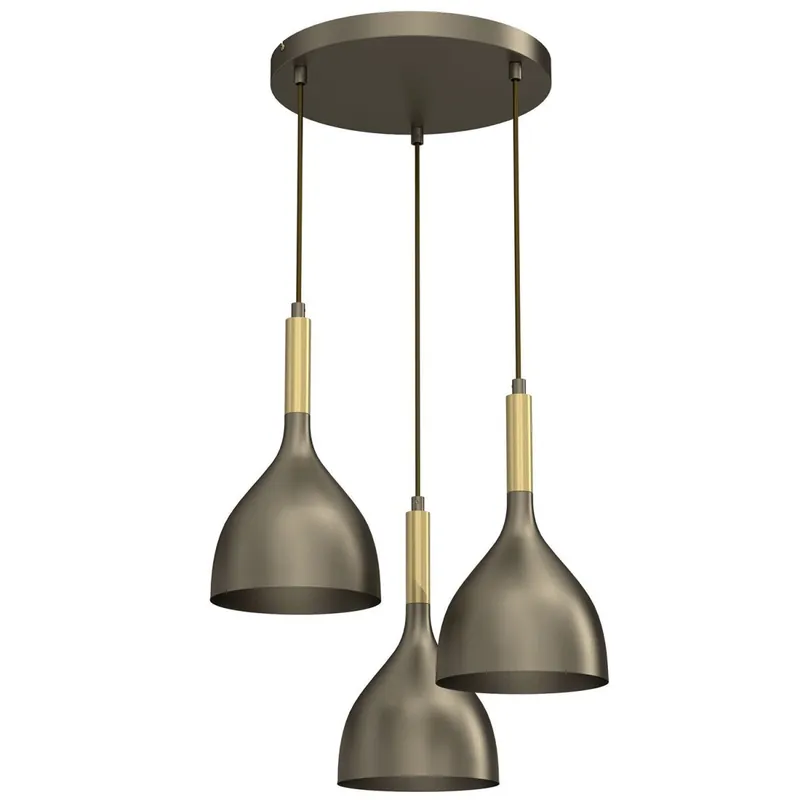 Loft Pendelleuchte Metall in Gold Ø42 cm E27 stilvoll Knallerangebot