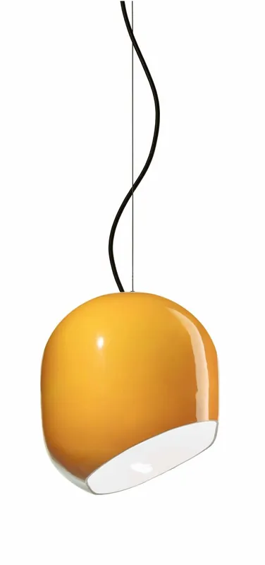 Hängelampe Keramik H: max. 150 cm Gelb E27 rund Retro Expressversand