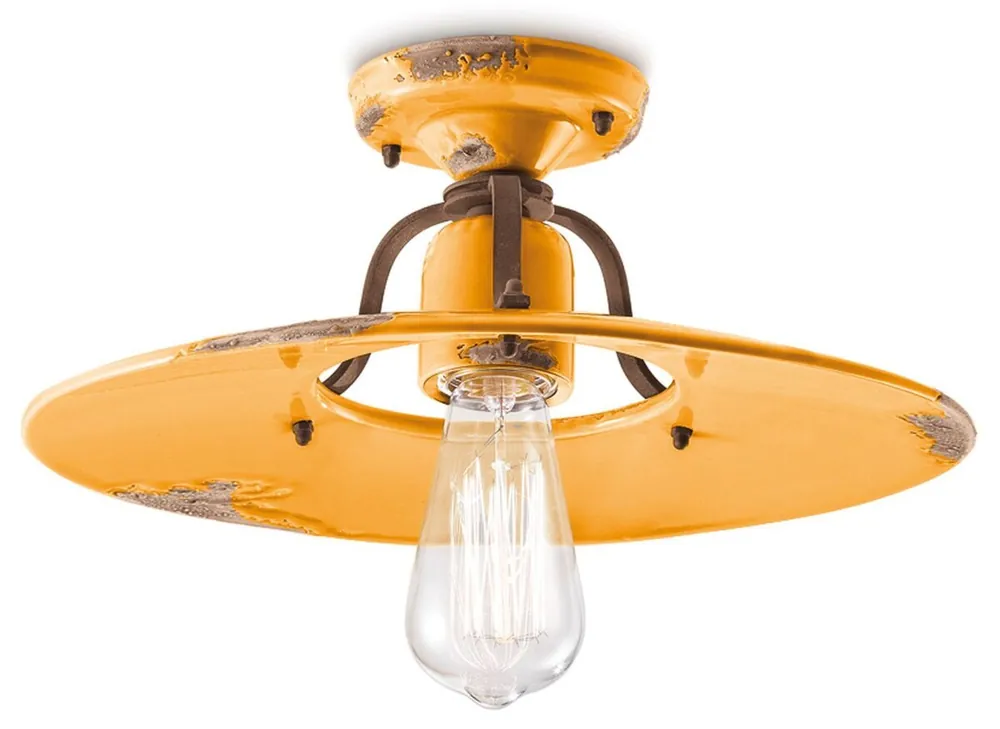 Neuheit Deckenlampe Metall Keramik D: 40 cm rund E27 Vintage