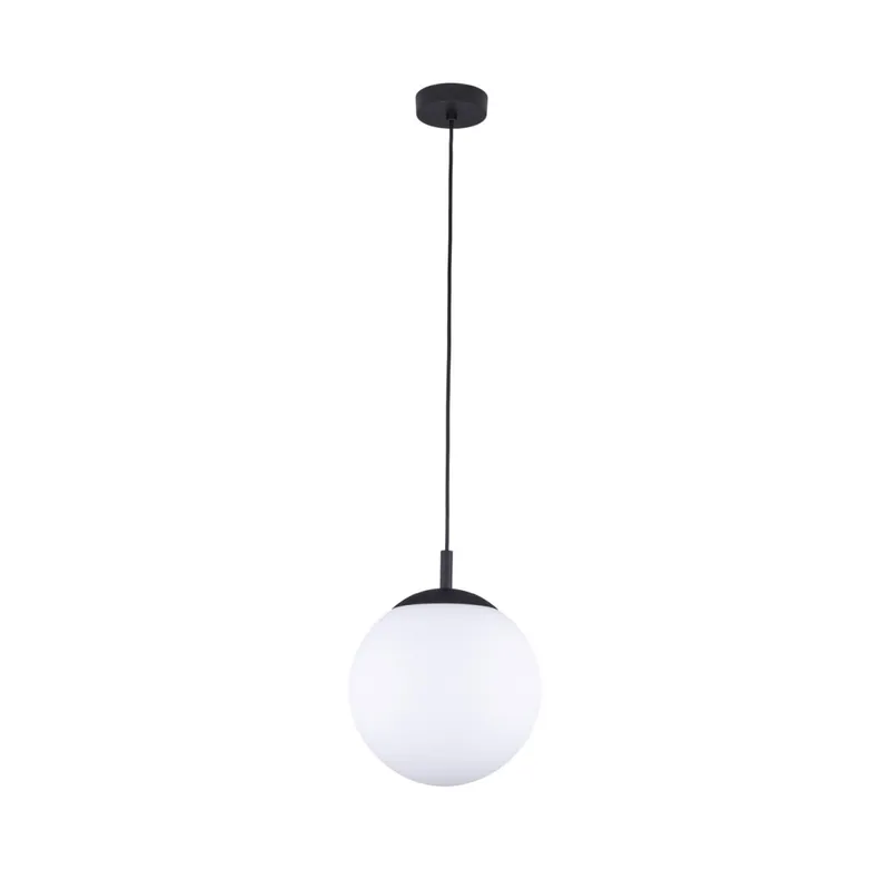 Top-Angebot Pendelleuchte Glas Kugel Ø 25 cm Schwarz Weiß E27 BRYCE