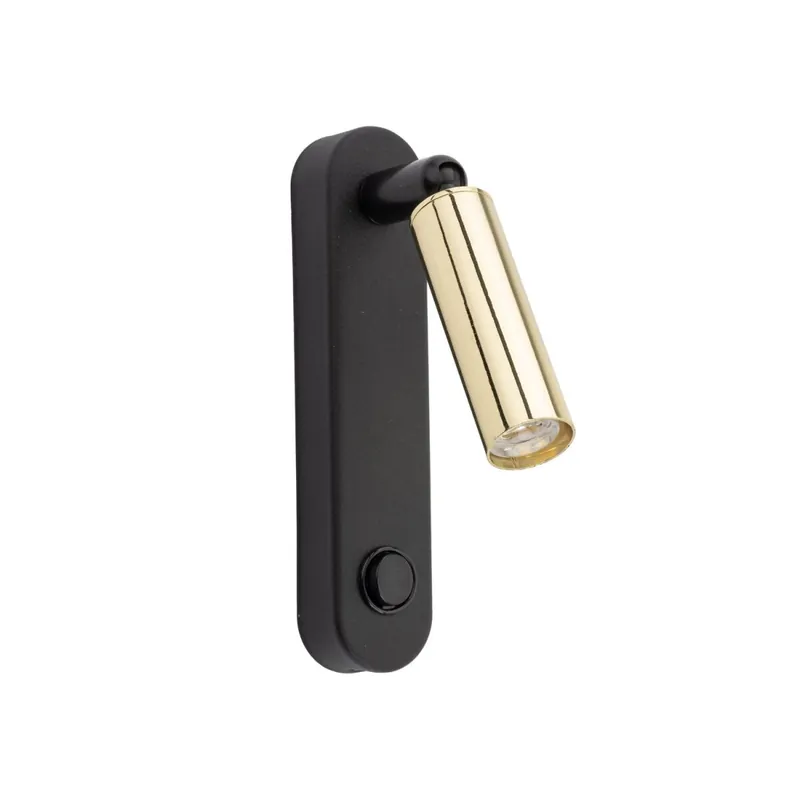 Leselampe Wand mit Schalter Metall schwenkbar Schwarz Gold G9 Saisonangebot