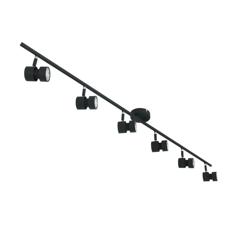 Deckenspot beweglich Schwarz 134 cm inkl. GU10 6-flmg Sale