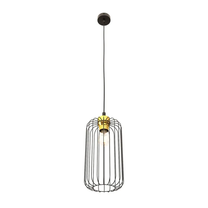 Stylische Pendelleuchte Schwarz Gold Metall E27 B:16 cm Markenware