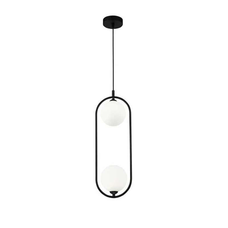 Hängelampe Glas Metall G9 H: max. 204 cm Schwarz Weiß Top-Angebot