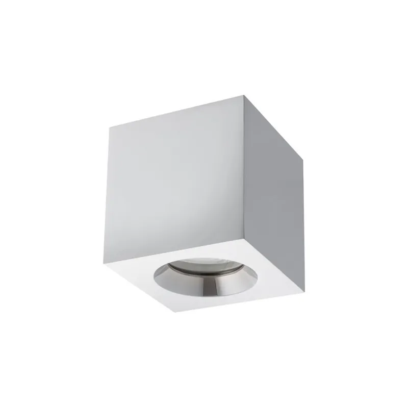 Saisonangebot Kleiner Deckenspot Aluminium Glas IP44 B:8,5 cm Chrom