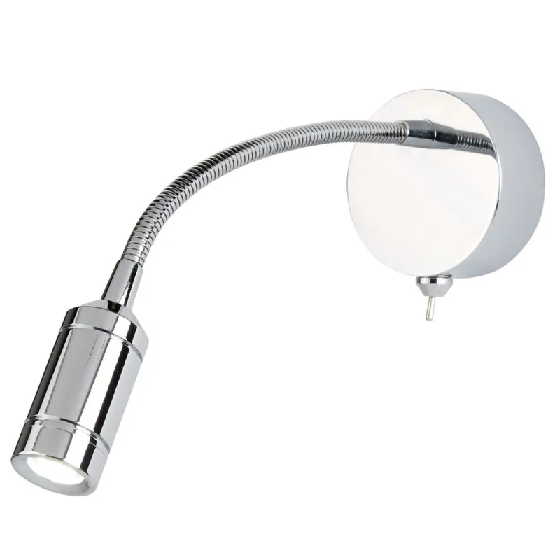 LED Wandspot mit Schalter Flexarm Metall in Chrom 66 lm Geprüft