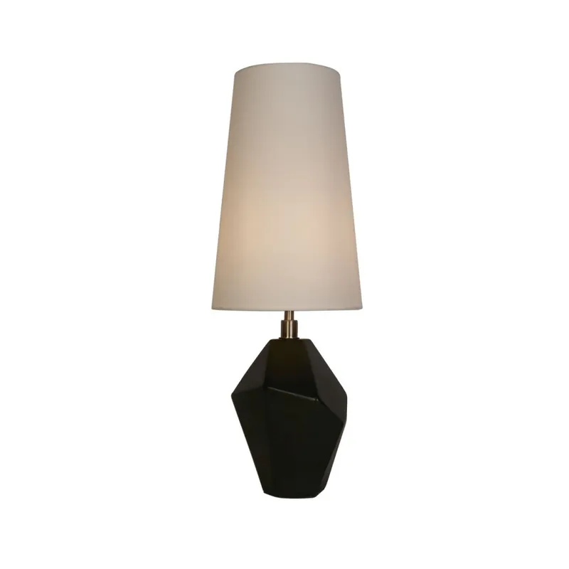 Sale Blendarme Tischleuchte Harz Stoff 55,5 cm Schwarz Weiß