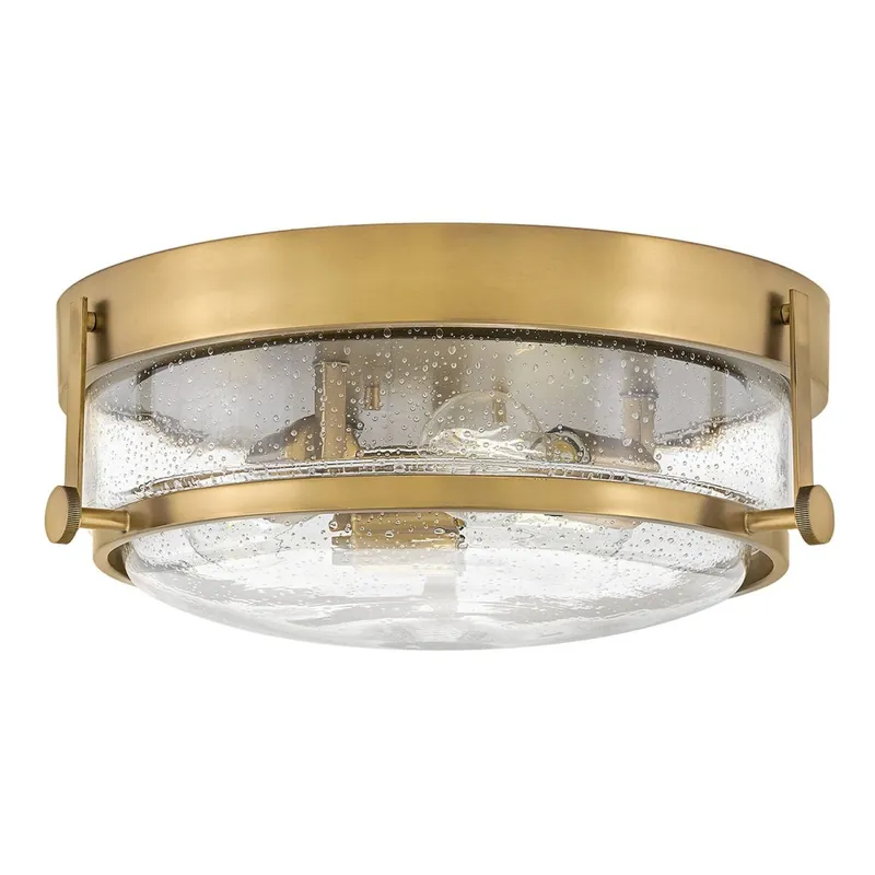 Deckenlampe Metall Glas Ø 40 cm rund in Messing Antik Echt
