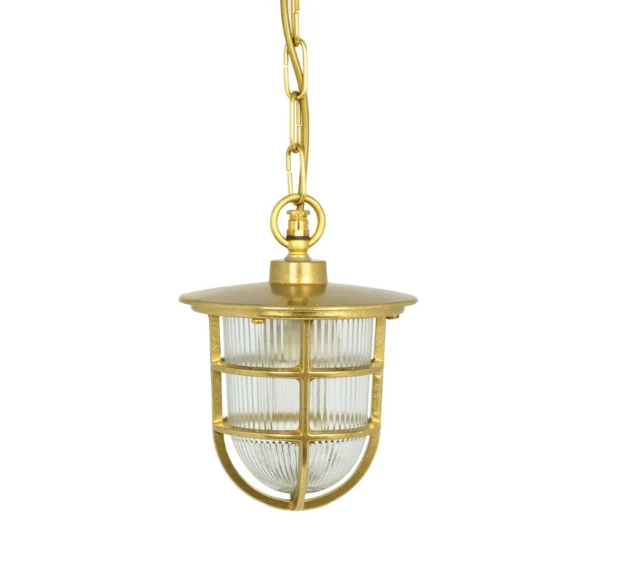 Jetzt Bestellen Pendelleuchte außen Messing Riffelglas H: max. 75 cm Maritim