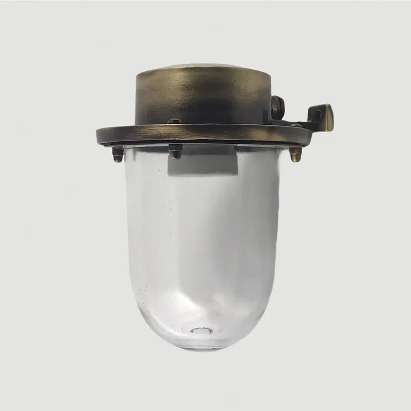Außenleuchte Wand Echt-Messing Glas 18 cm hoch IP64 E27 Günstig