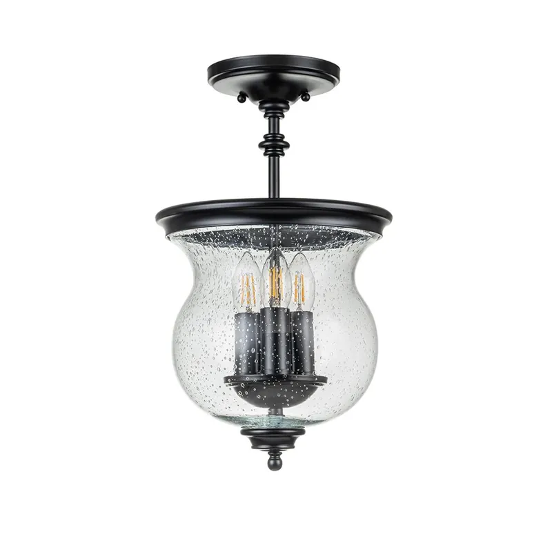 Preiswert Deckenleuchte Metall Glas Ø 25,4 cm H: max. 1,4 m Schwarz