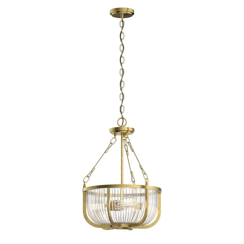 Must-Have Hängelampe Esszimmer Metall Glas E27 Ø 40,6 cm in Messing