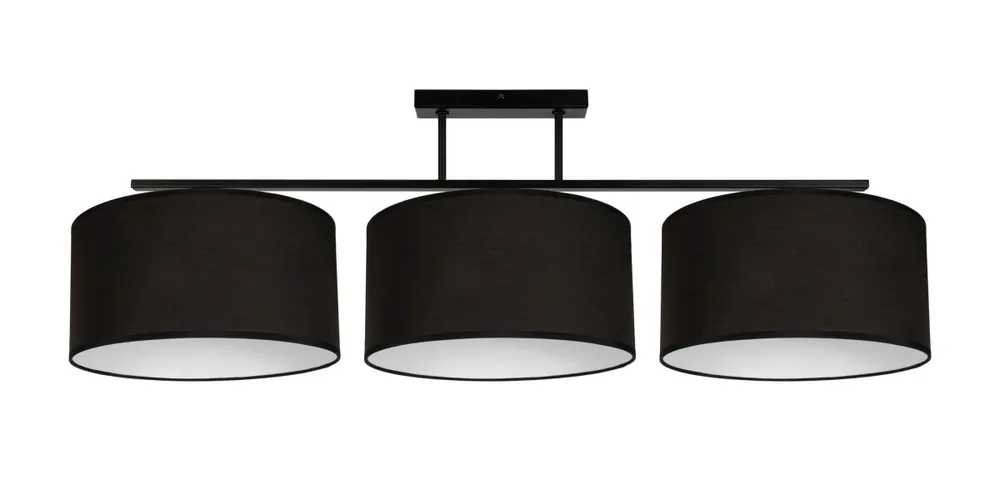 Markenware Blendarme Deckenlampe Stoff Schwarz Weiß E27 3-flammig