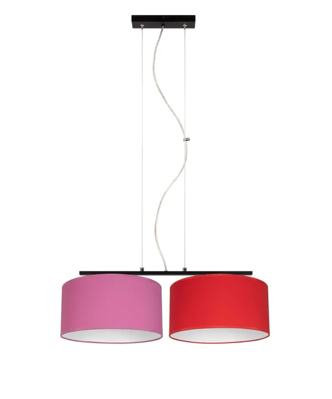 Bestseller Pendelleuchte Metall Stoff E27 70 cm Rosa Rot blendarm