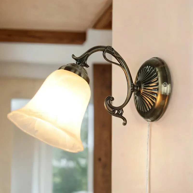 Solange Der Vorrat Reicht Edle Wandlampe ORCHIDEA Jugendstil Alabaster Glas