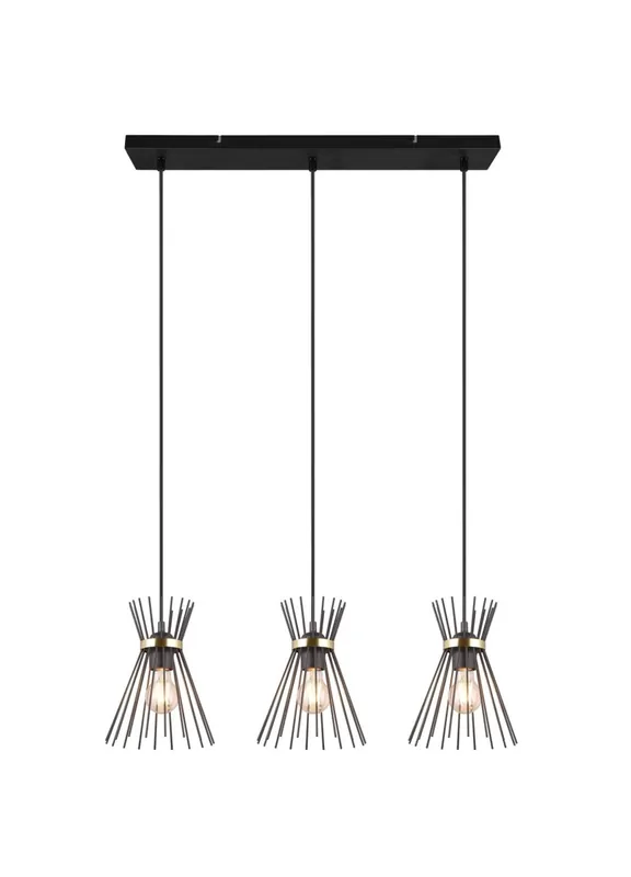 Nur Für Kurze Zeit Dekorative Pendelleuchte Schwarz Gold E27 82 cm lang