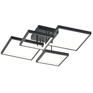 Beliebt LED Deckenlampe Schwarz Metall B:52,5 cm 24 W dimmbar