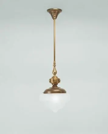 Neu Messing Hängelampe Glas blendarm E27 Ø28 cm gemütlich