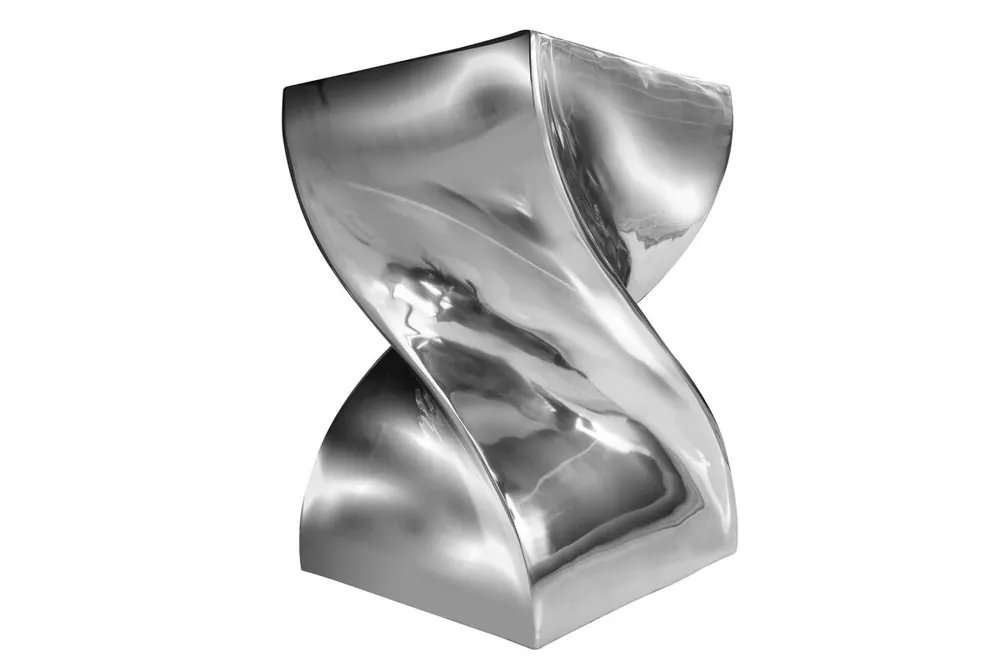 Neu Beistelltisch Metall in Silber 30x30 cm Handarbeit