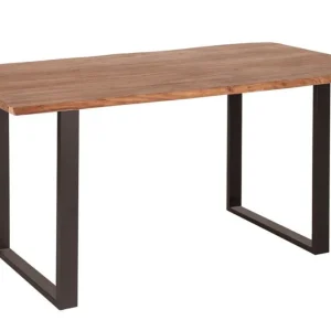 Esstisch Akazienholz Metall Baumkante 140 x 90 cm Markenprodukt