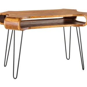 Schreibtisch Sheesham Holz Metall 120 x 78 cm Sonderangebot