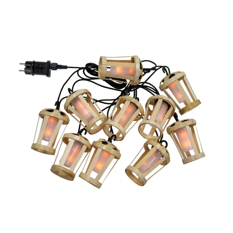 LED Girlande außen mit Stecker IP44 2000 K Bambus 5m Heißes Angebot