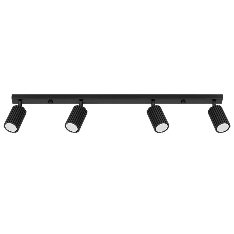 Deckenleuchte Schwarz 4-flammig GU10 81 cm lang Modern Schneller Versand