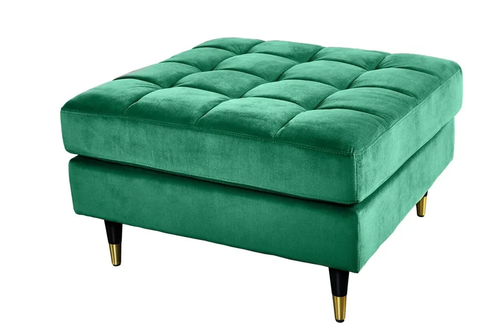 Neu Im Sortiment Sitzhocker Samt Grün B: 80 cm Retro Design SOPHIA