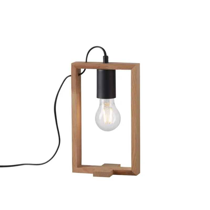 Ausverkauf Natürliche Tischleuchte Holz Metall 28,5 cm E27 Retro