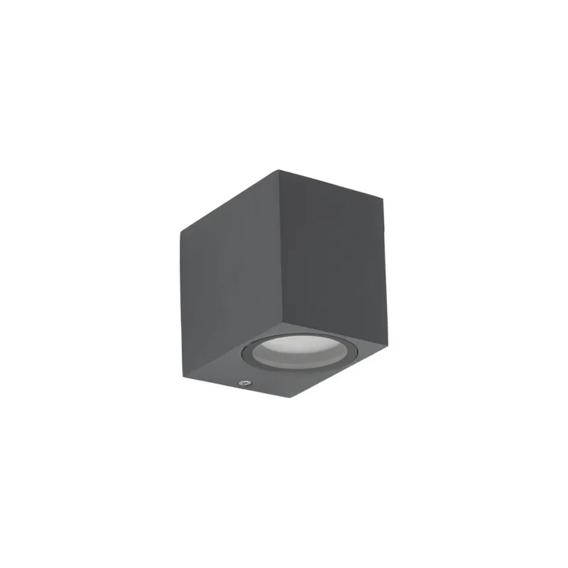 Aktuell Wandlampe außen Downlight Grau Metall IP44 GU10 H:8 cm