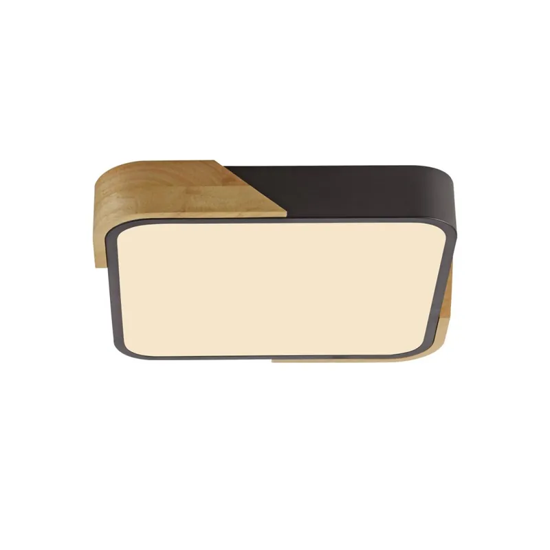 Knallerangebot LED Deckenleuchte Holz L:32 cm Schwarz Natur 3000 K