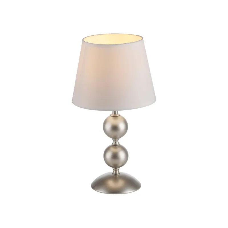 Preisknaller Tischlampe Stoffschirm Metall Creme Bronze 36 cm E27