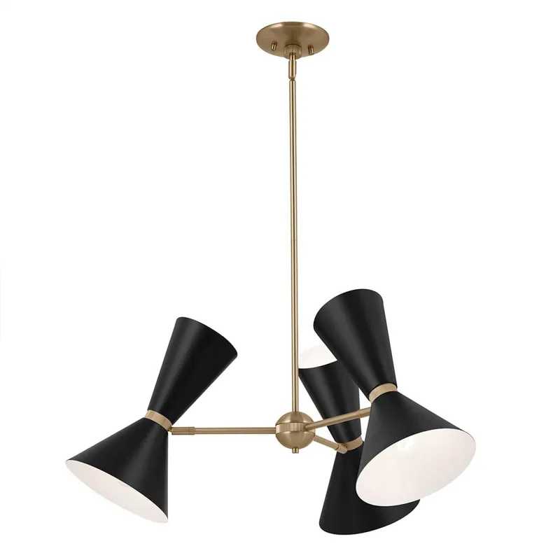Kronleuchter Metall verstellbar B: 78 cm 6x E27 Modern Top-Preis