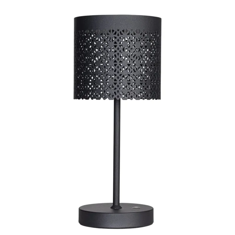 LED Tischlampe außen Akku dimmbar kabellos 34,5 cm Metall Echt