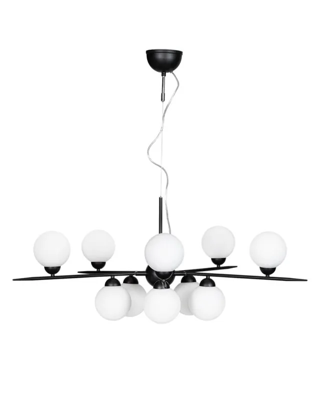 Hängeleuchte Metall Glas B: 100 cm H: max. 160 cm 10x G9 Meistverkauft