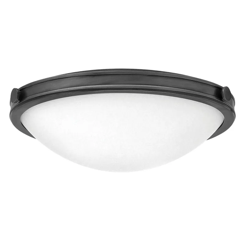 Neu Deckenleuchte rund Ø 48,3 cm Schwarz Weiß Metall Glas