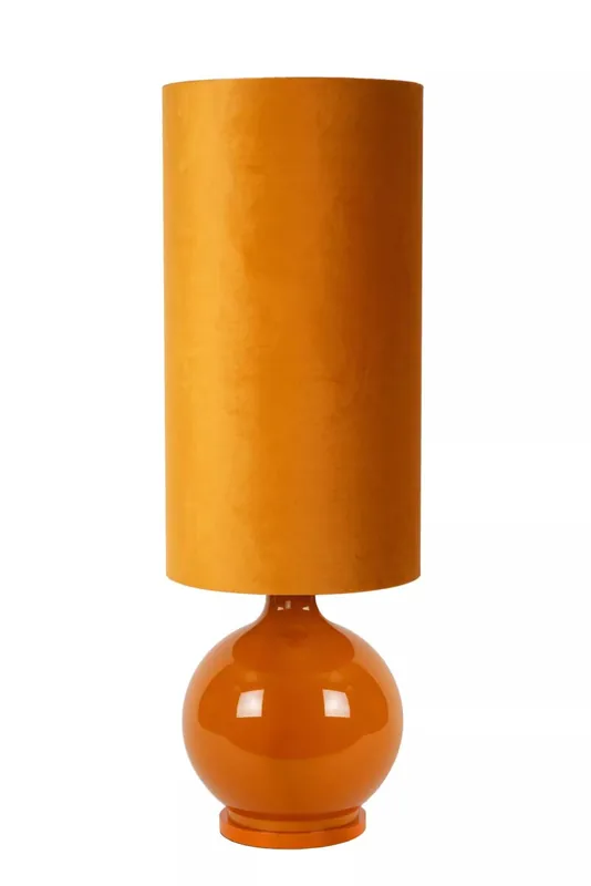 Gemütliche Stehlampe Stoff Glas Ockergelb 100 cm E27 Sale