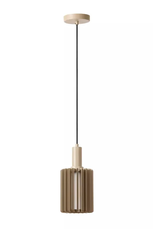 Runde Hängelampe Glas Metall Taupe Ø15 cm E27 Modern Beliebt