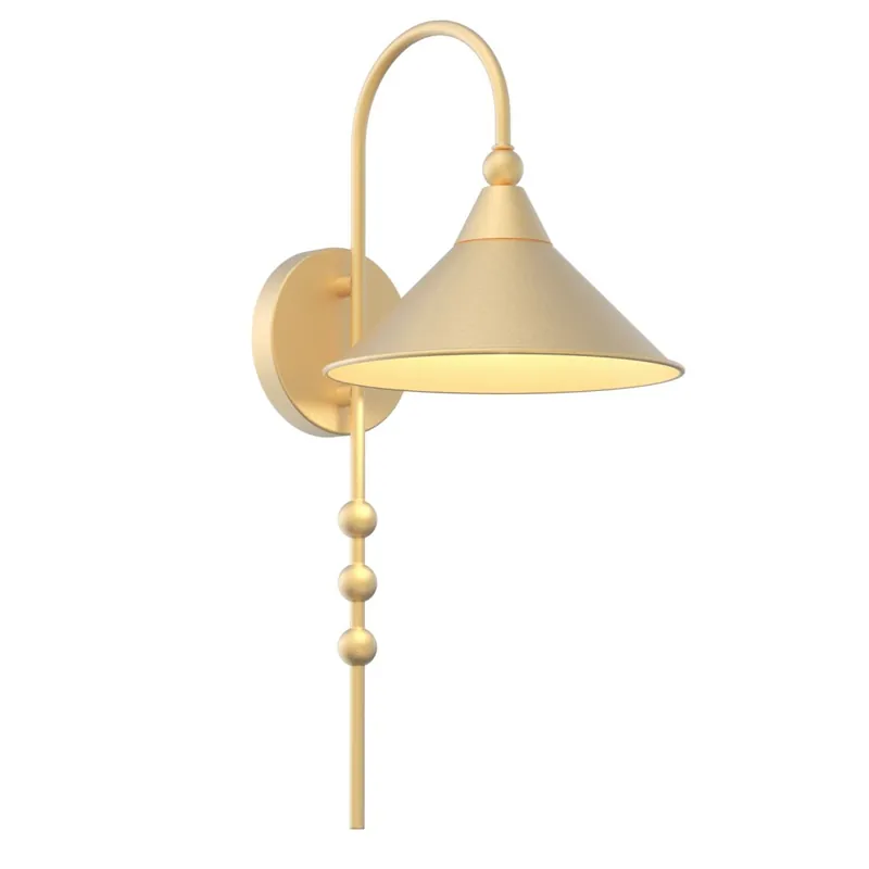 Wandleuchte Metall groß H: 50 cm in Gold E27 Loft Design Top-Seller